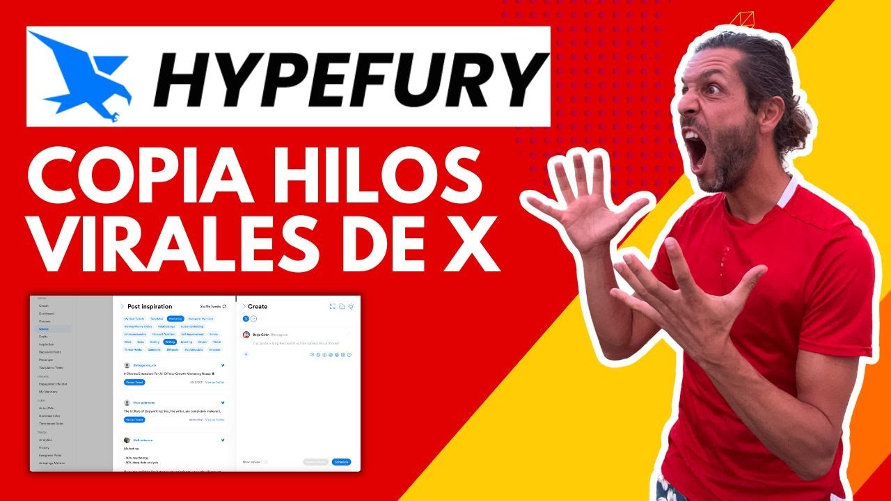 Tutorial HypeFury en Espa&ntilde;ol: Copia hilos virales de X (alternativa a Tweet Hunter)