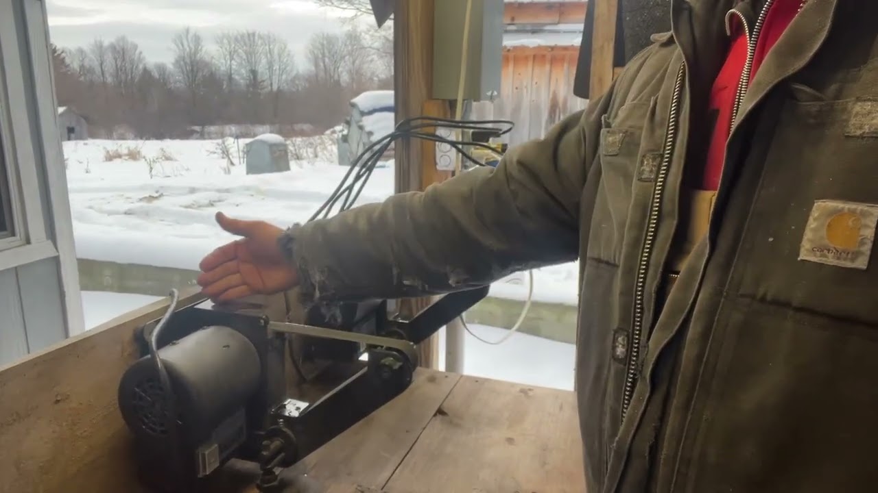 Sharpening Setup at Reber Rock Farm