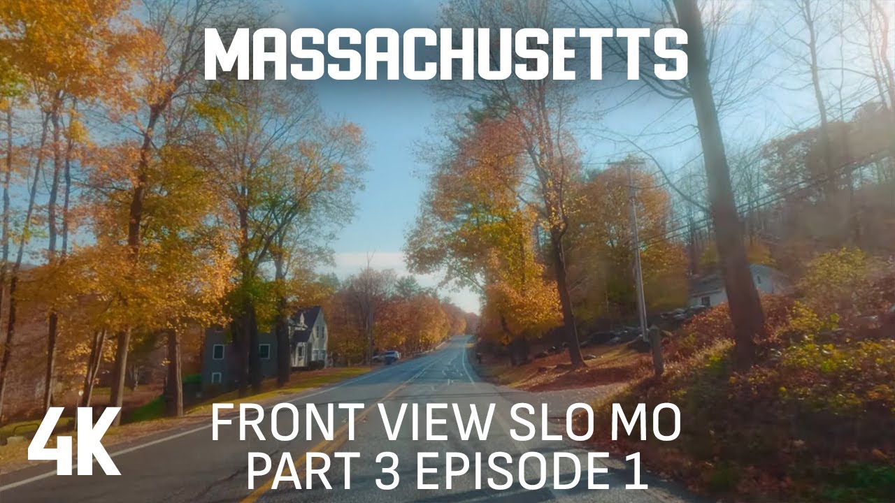 4K New England Fall Foliage Drive | Massachusetts Scenic Roads & Relaxing Autumn Colors - Pt 3; Ep 1