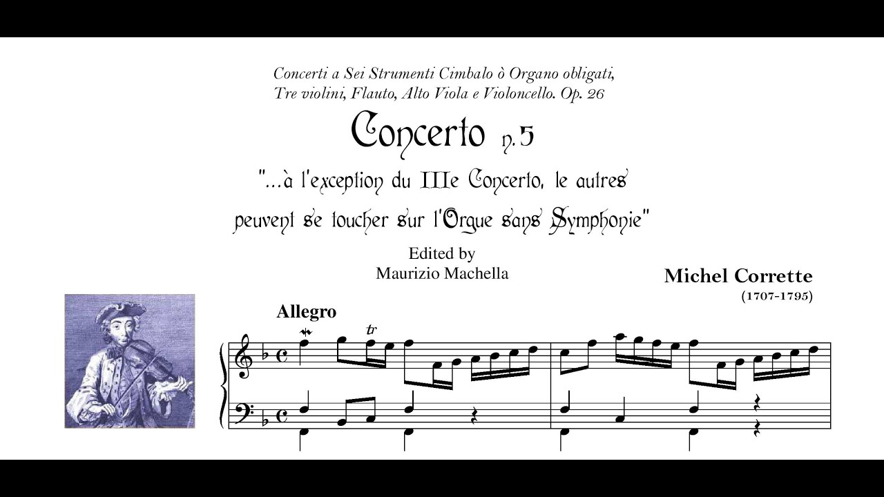 Michel Corrette (1707-1795): Concerto V Op.XXVI per Organo solo.