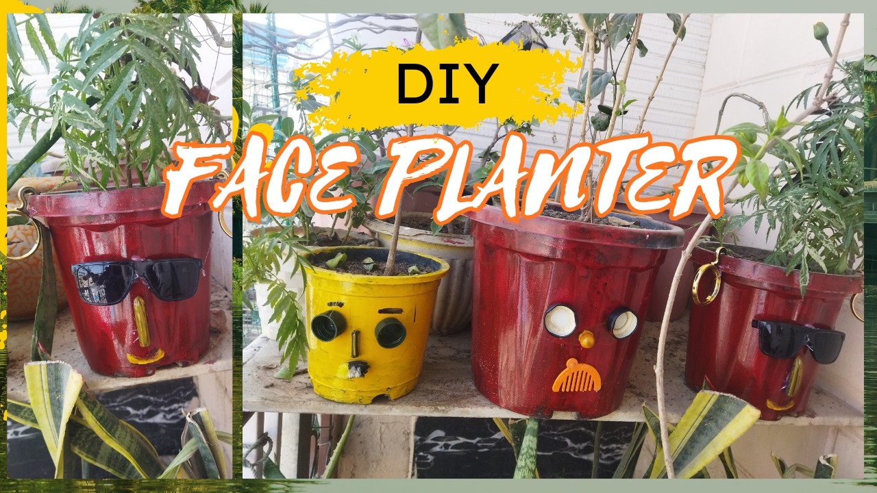 Cute Face planter DIY | Head Planter pot| Pinterest Inspired face Planter DIY  |Old Planter makeover