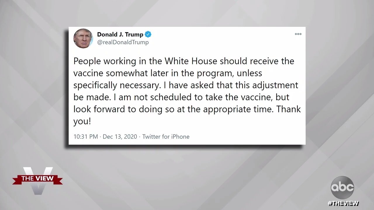 Trump Backtracks On White House Vaccinations | The View