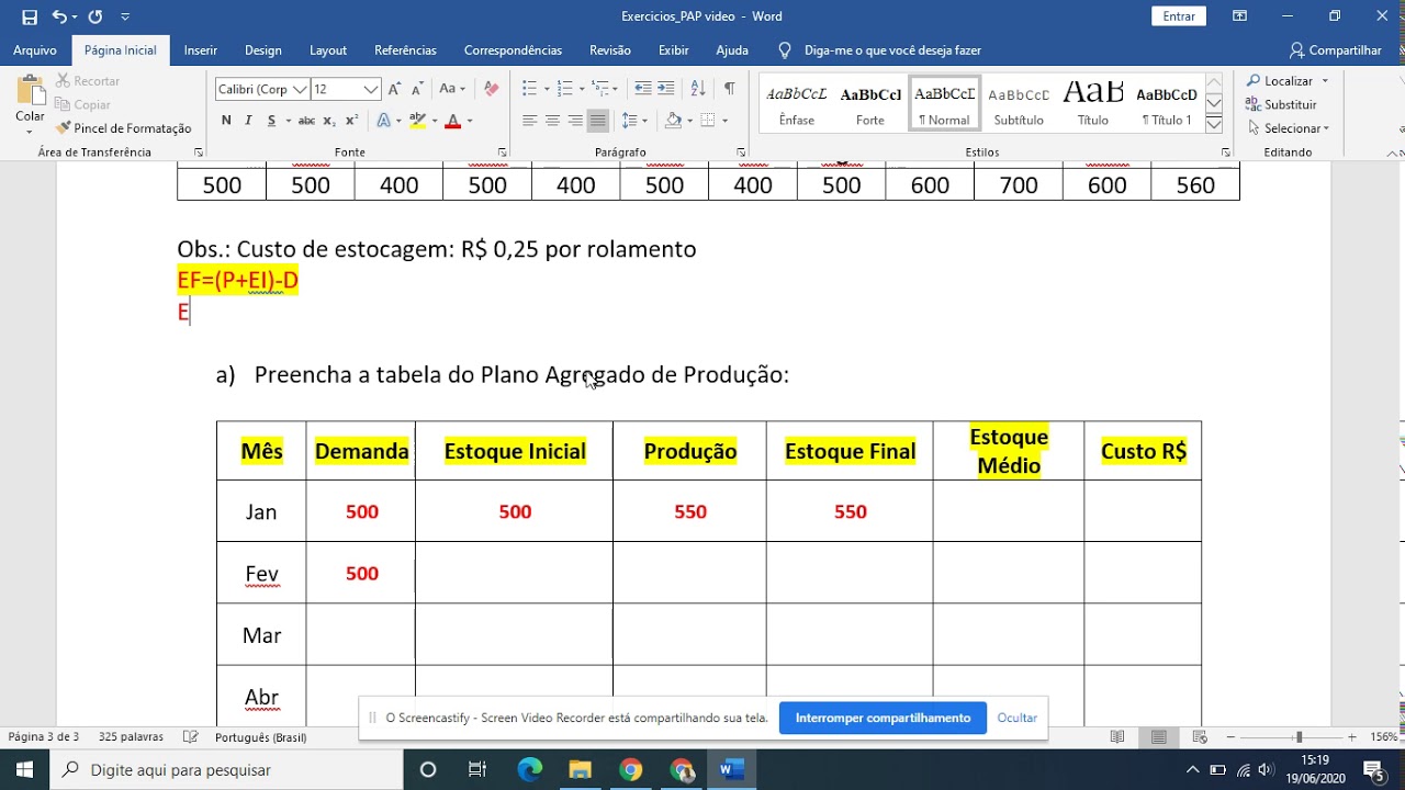 PAP - Plano Agregado da Produção