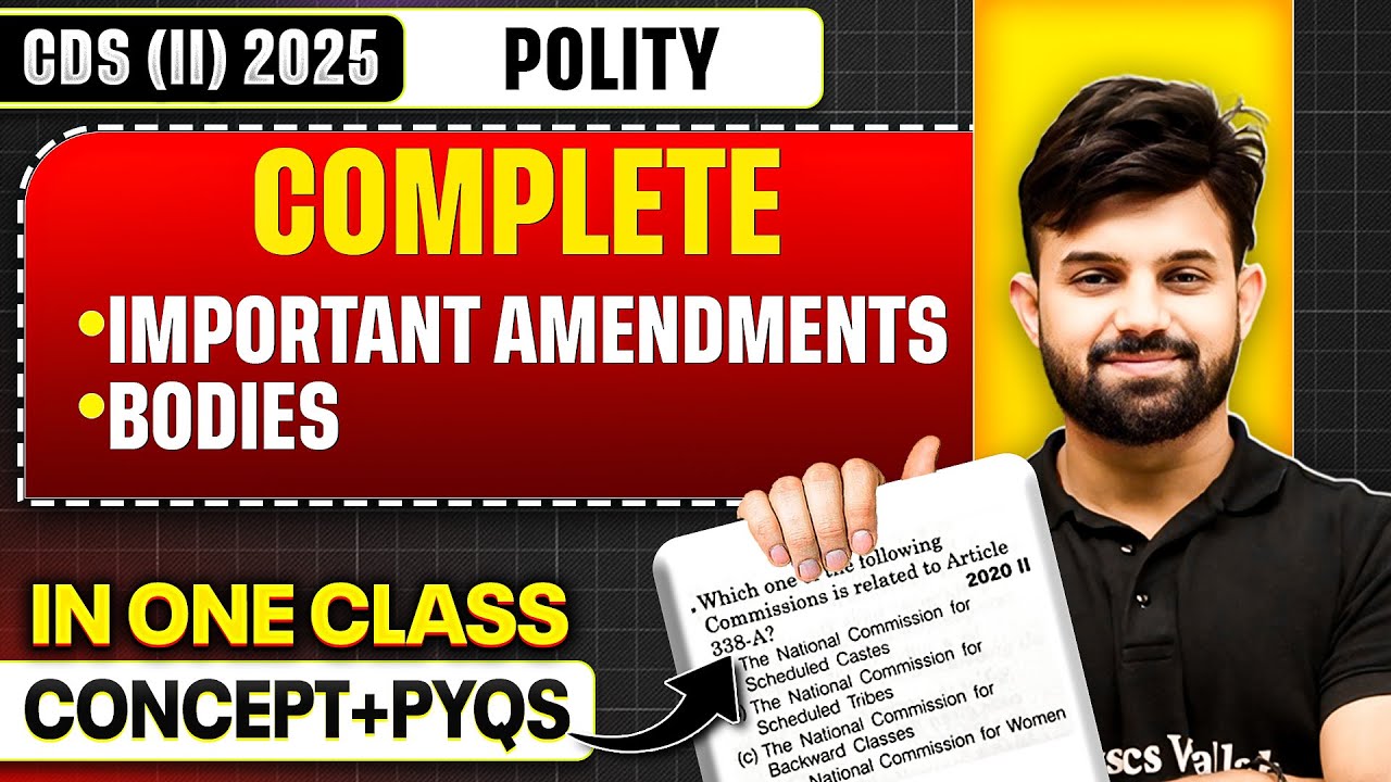 CDS Polity: Important Amendments and Bodies | Polity for CDS 2, 2025 | CDS (II) Vikrant 2025 🔥