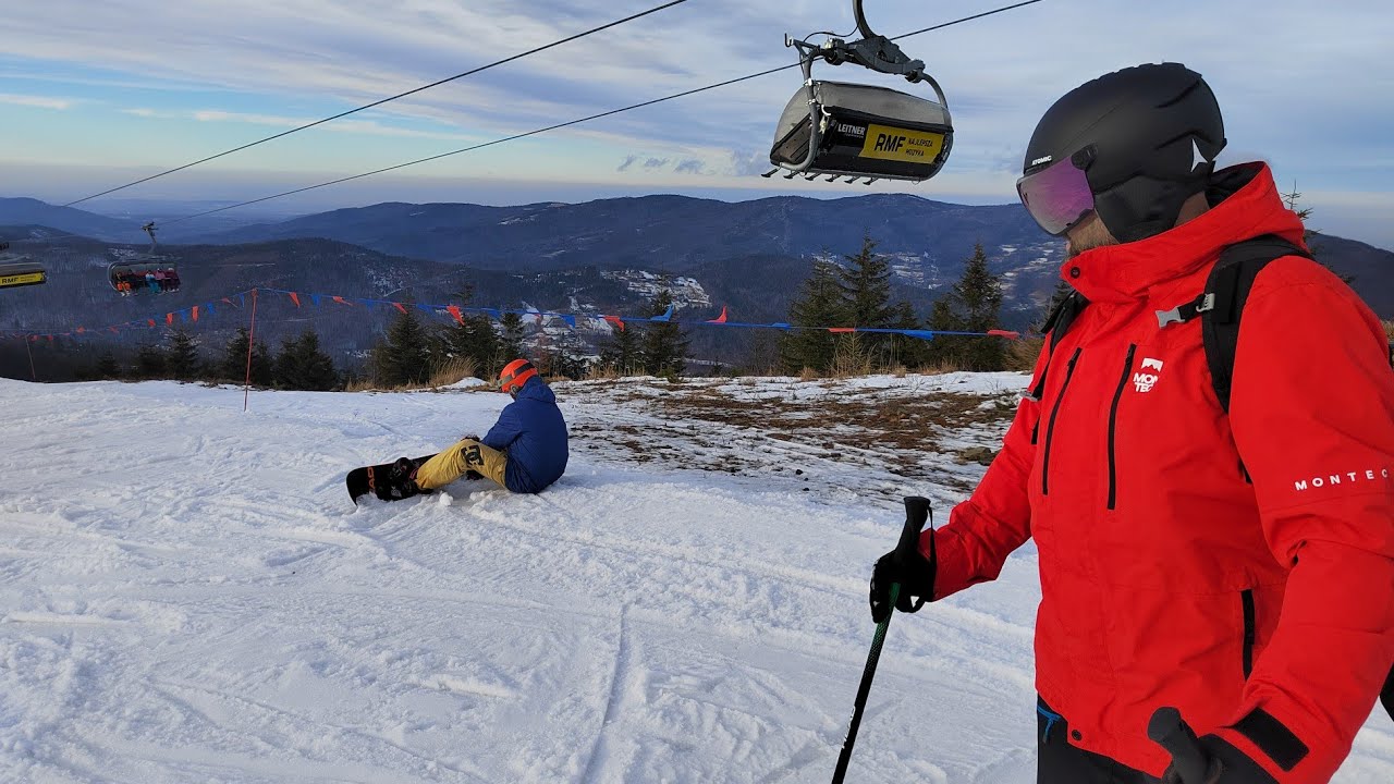 Зимний драйв в Щирке, от гондолы до самого низа. Szczyrk mountain ski  resort. 