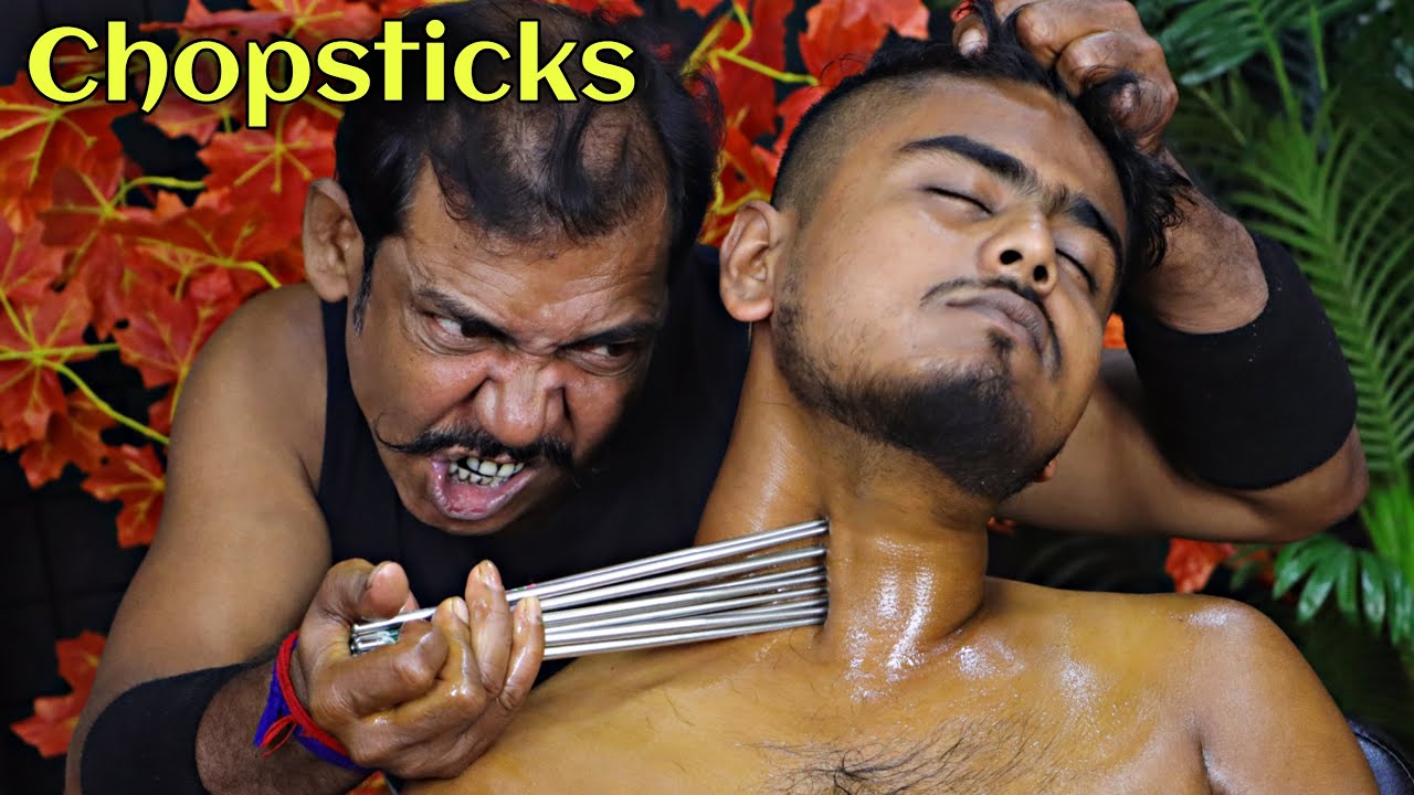 Wolverine Therapy by Asim Barber | Neck Pain Relief with Chopsticks | Neck Cracking | ASMR