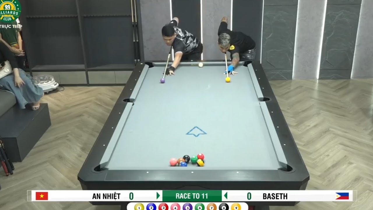 An Nhiệt vs Baseth Mocaibat | 99 Billiards Tournament | pool 9 ball