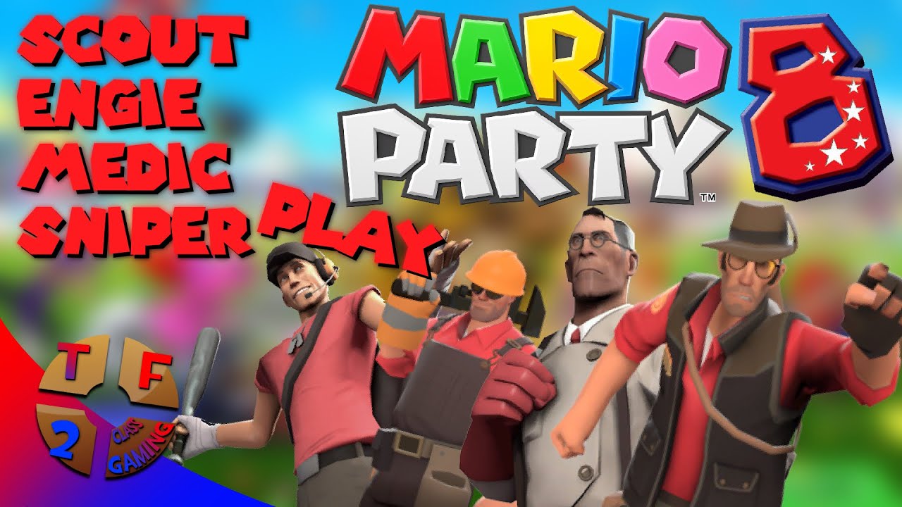 Разведчик, инженер, медик и снайпер играют в Mario Party 8