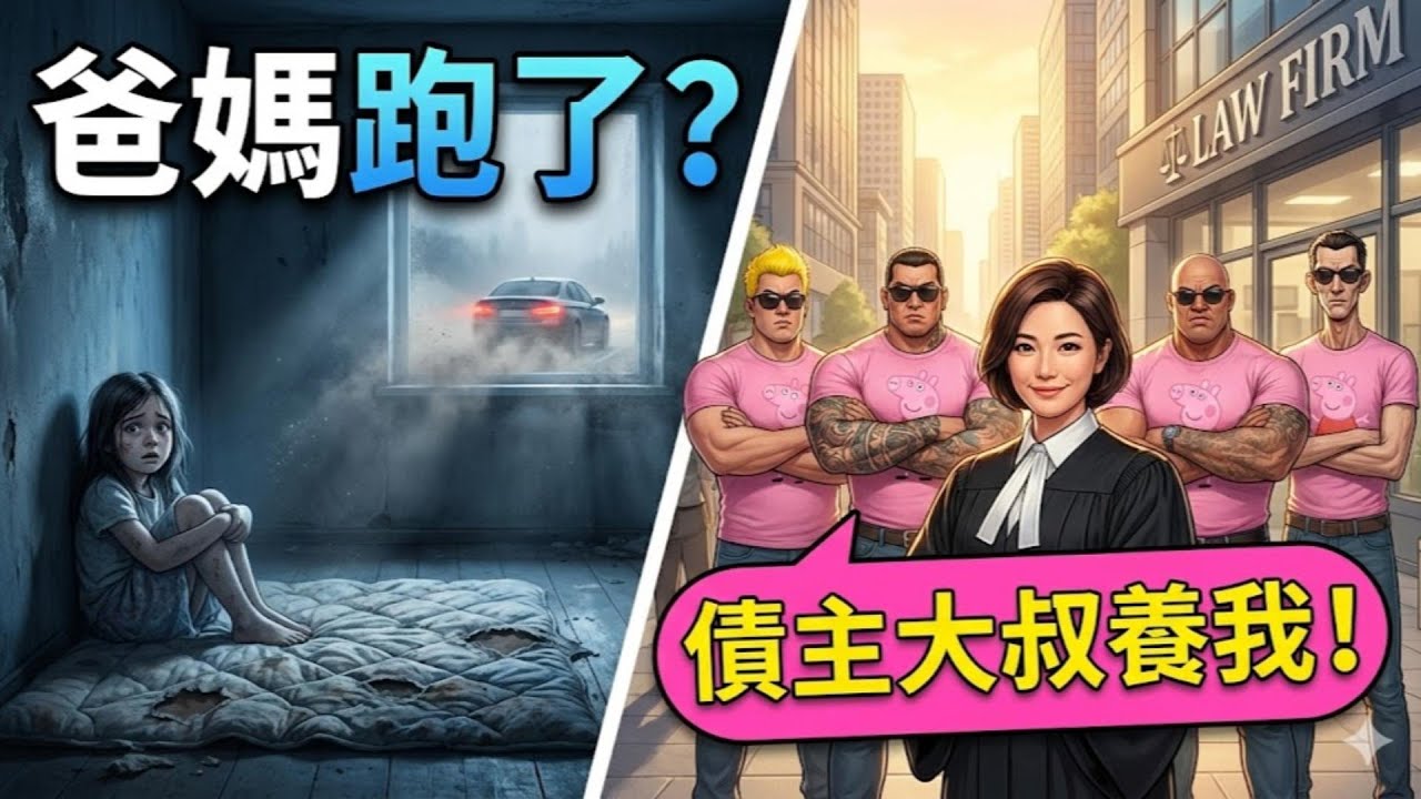 《我被債主養大》爸媽捲款200萬帶妹妹跑路，獨留我在家等死。債主上門那天，幾個紋身大叔卻說：以後我們養你！