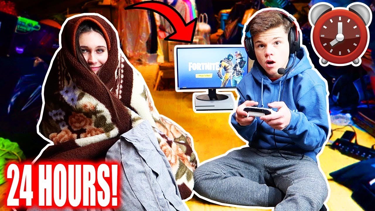 24 HOUR OVERNIGHT CHALLENGE IN MY ATTIC!