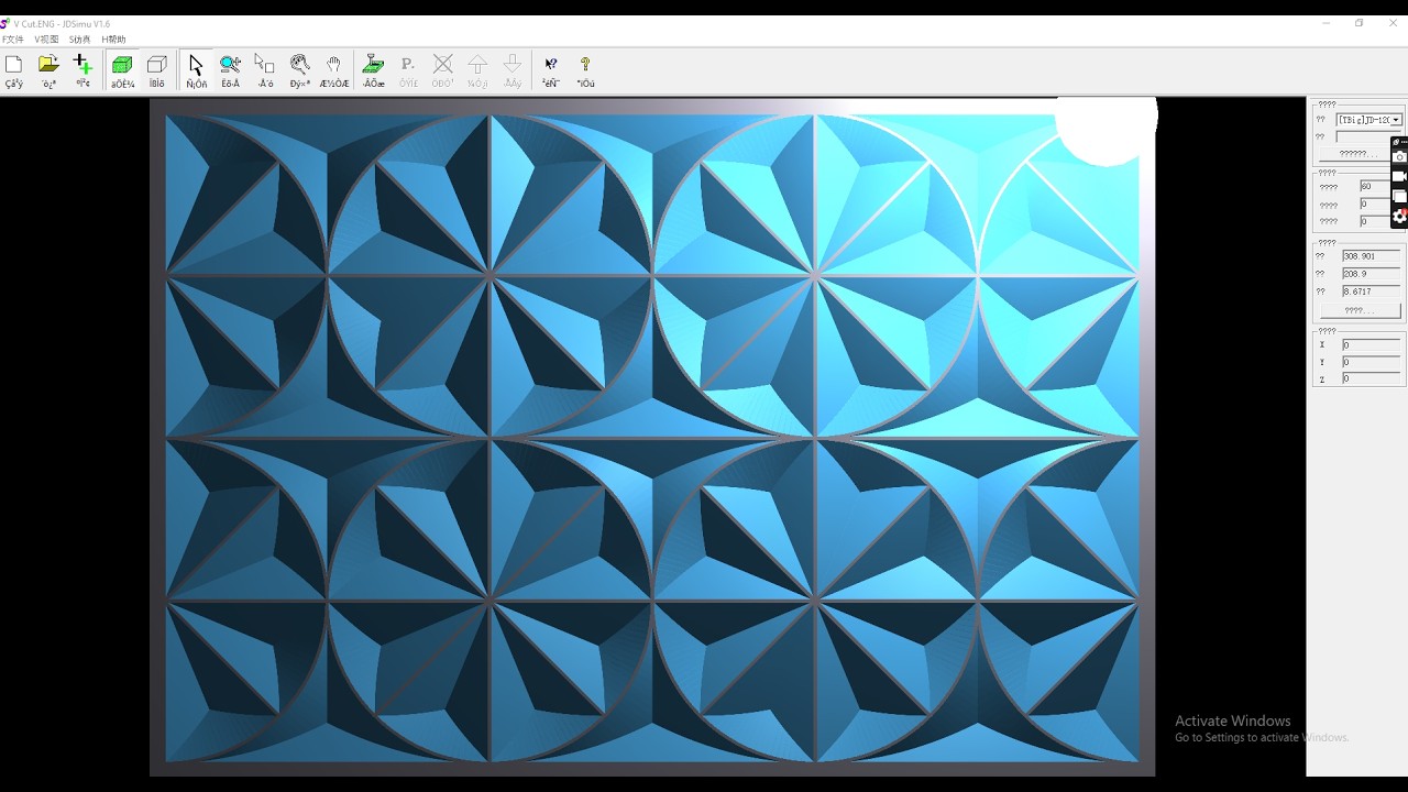 JdPaind V-Carving 2.5d Desing #wood #cncmill #cncsoftware