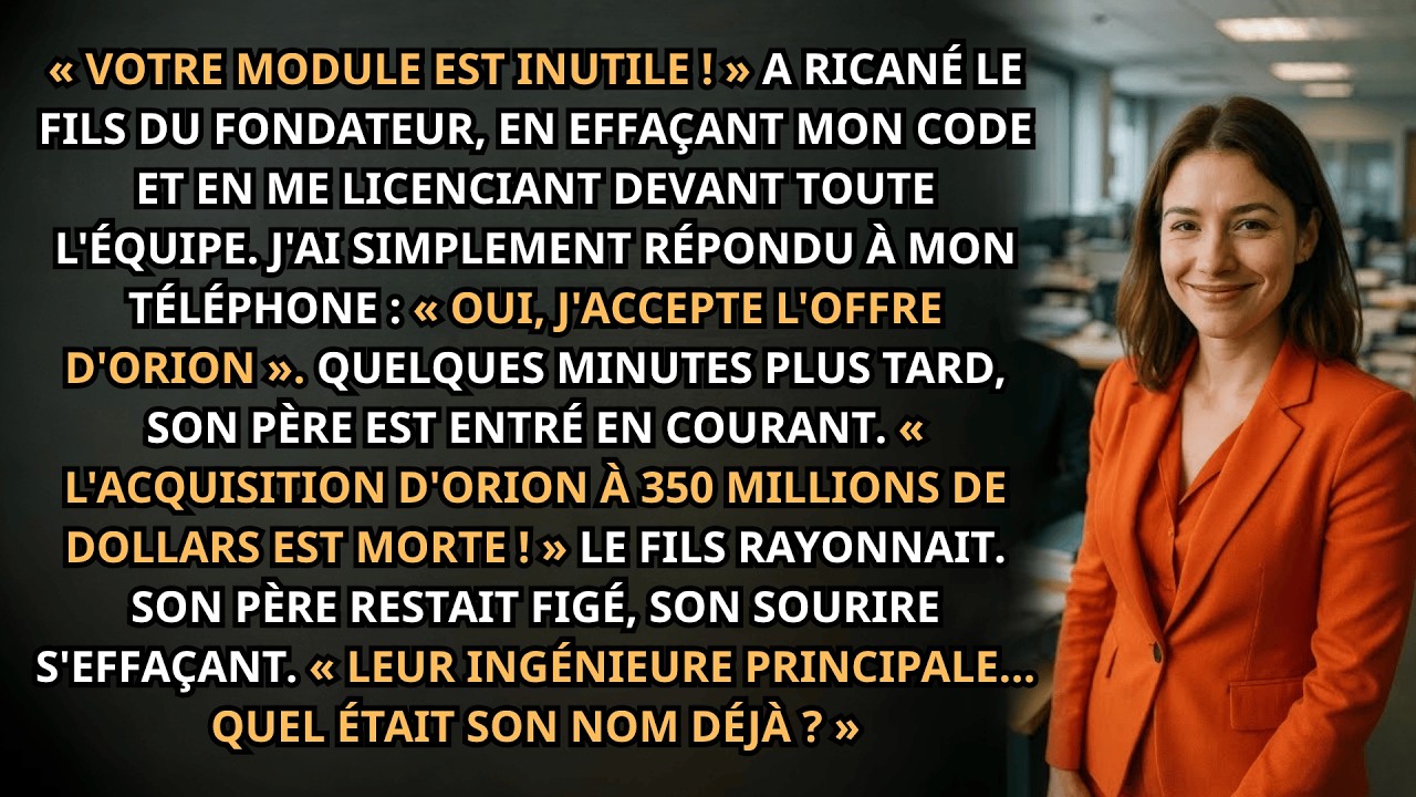 Licencié, code supprimé : j’ai fait échouer leur acquisition de 350 M$.