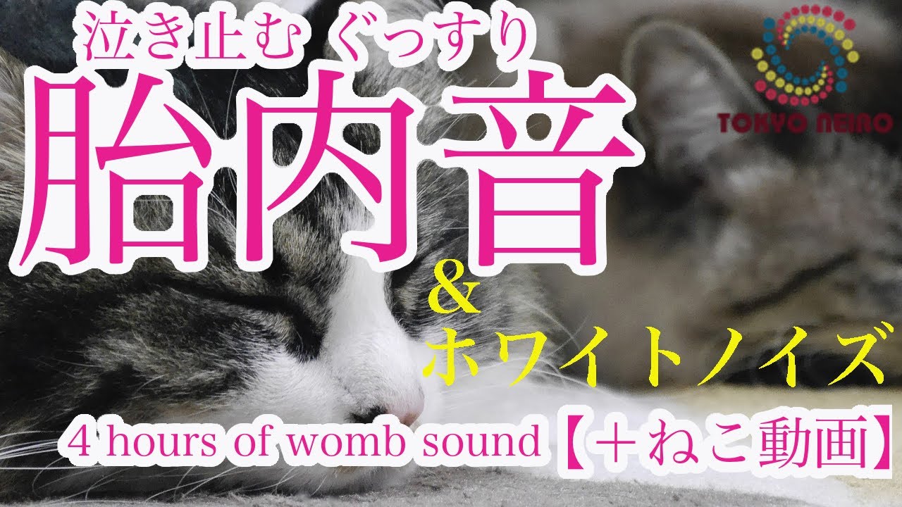 【夜泣き専用】赤ちゃんが泣き止む寝かしつけ胎内音＋ホワイトノイズ4時間（夜泣き＆睡眠用） Baby stops crying Sleeping womb sound