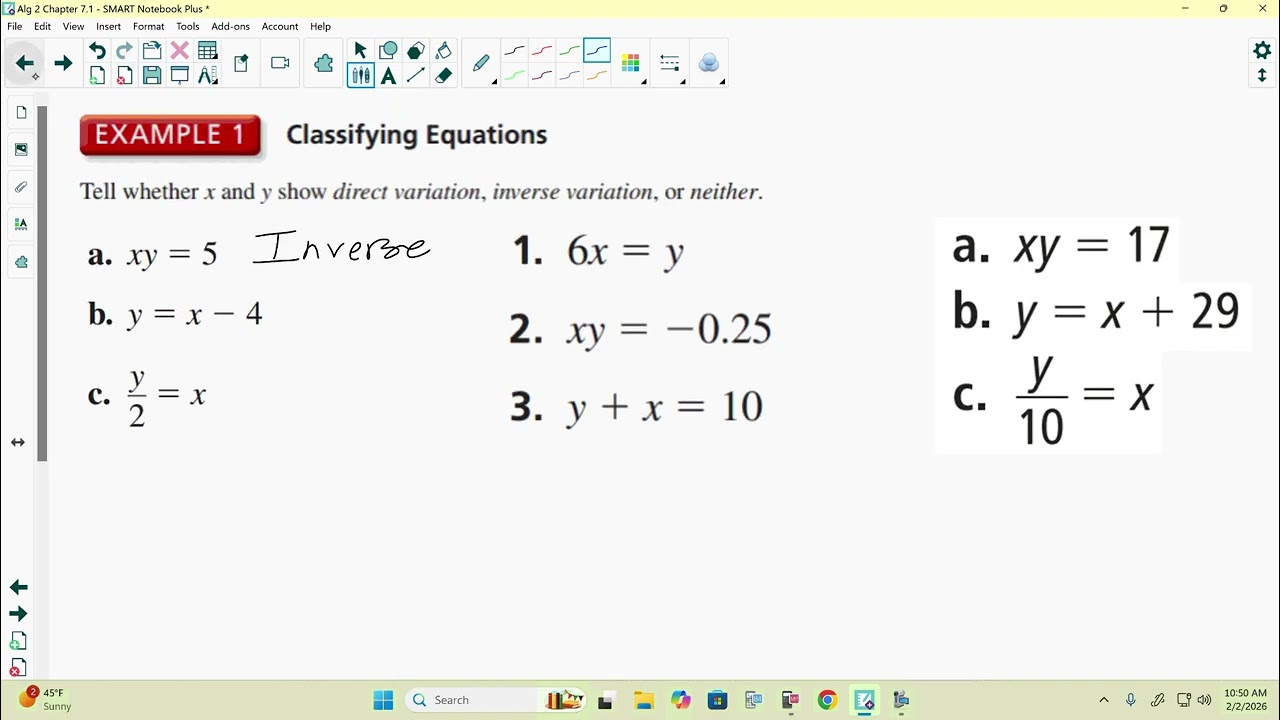 Algebra 2 Chapter 7.1