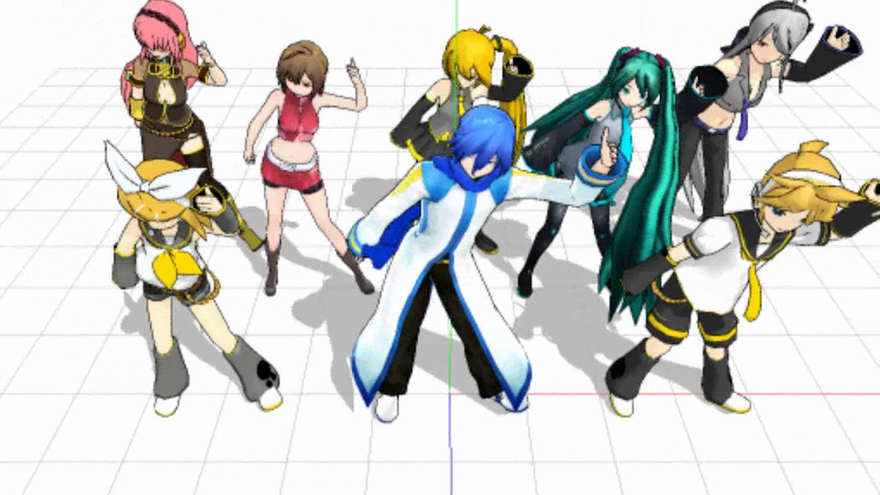 [MMD] happy synthesizer - miku, kaito, len, rin, luka, haku, meiko, neru