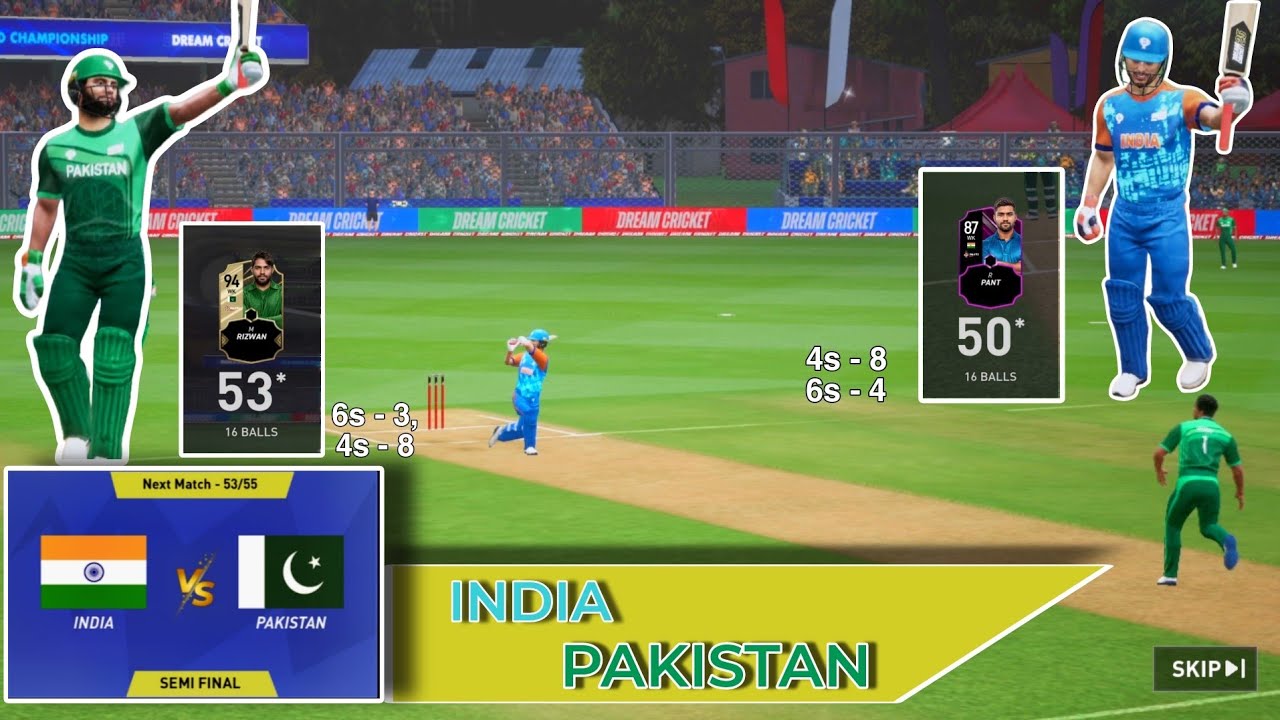 India Vs Pakistan Semi Final Match | Dream Cricket 2025 | Dream Cricker gameplay