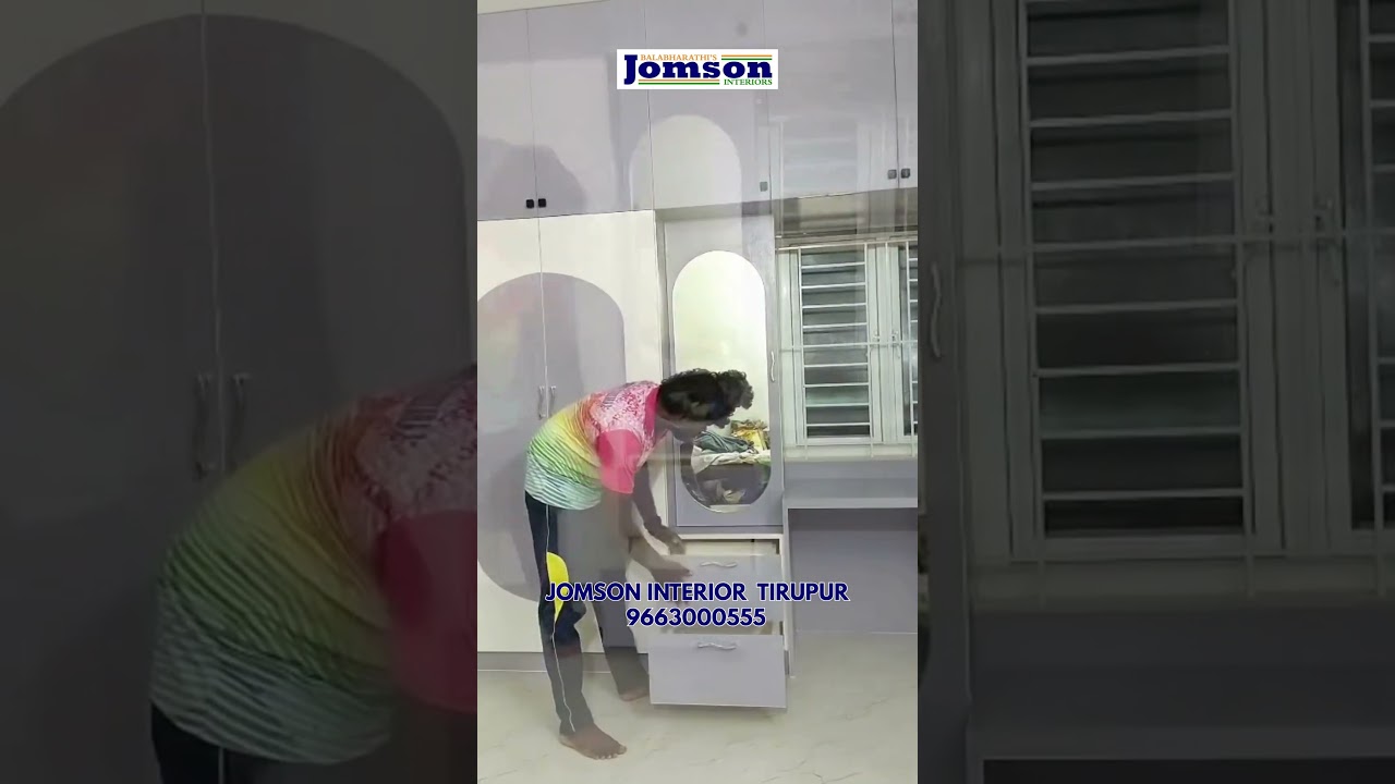 ✨ Bedroom-ல space-ஐ smart-ஆ use பண்ணும் neat வார்ட்ரோப் டிசைன் – Jomson Interiors | 📞 9663000555