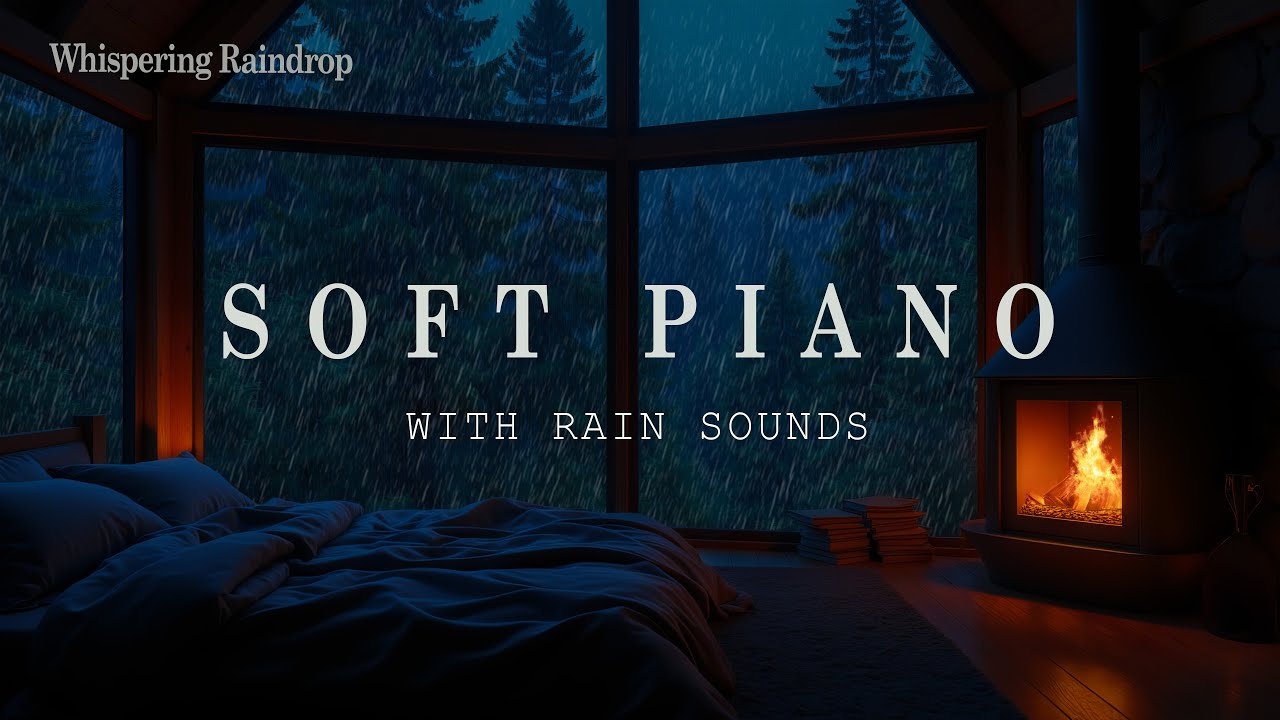 12 Hours Relaxing Piano Music & Rain Sounds for Deep Sleep 🌧️ Cozy Room In Rainy Night to Sleep