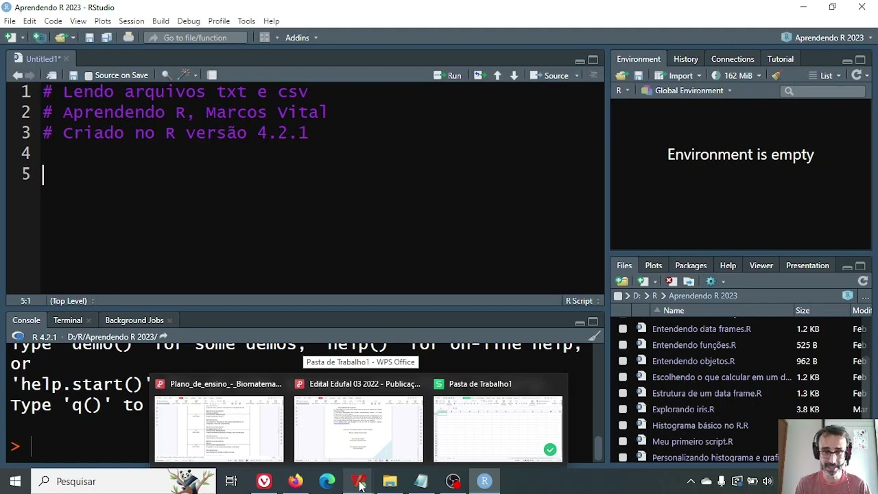 Aprendendo R - 19: lendo um arquivo de dados txt
