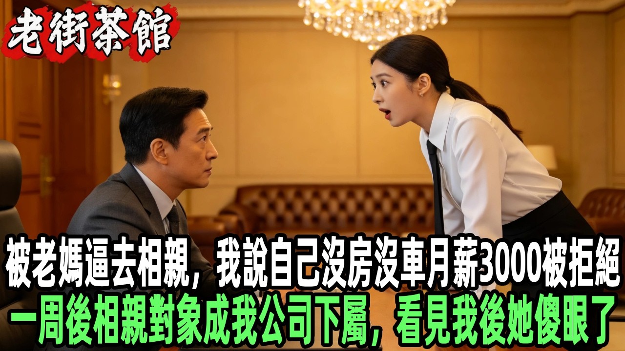 被老媽逼去相親，我說自己沒房沒車月薪3000被拒絕，一周後相親對象成我公司下屬，看見我後她傻眼了...#情感故事 #感人壹幕 #故事分享 #故事 #老年生活 #人生感悟