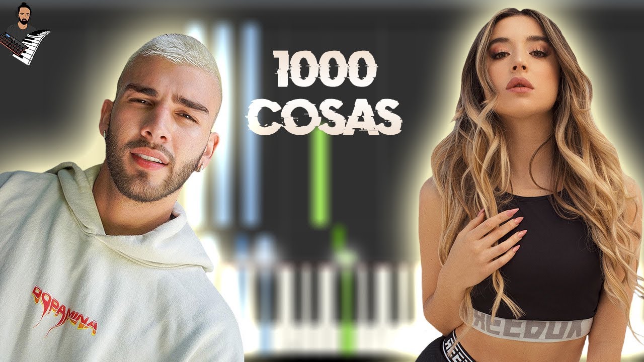 Lola Indigo, Manuel Turizo - 1000COSAS | Instrumental Piano Tutorial / Partitura / Karaoke / MIDI