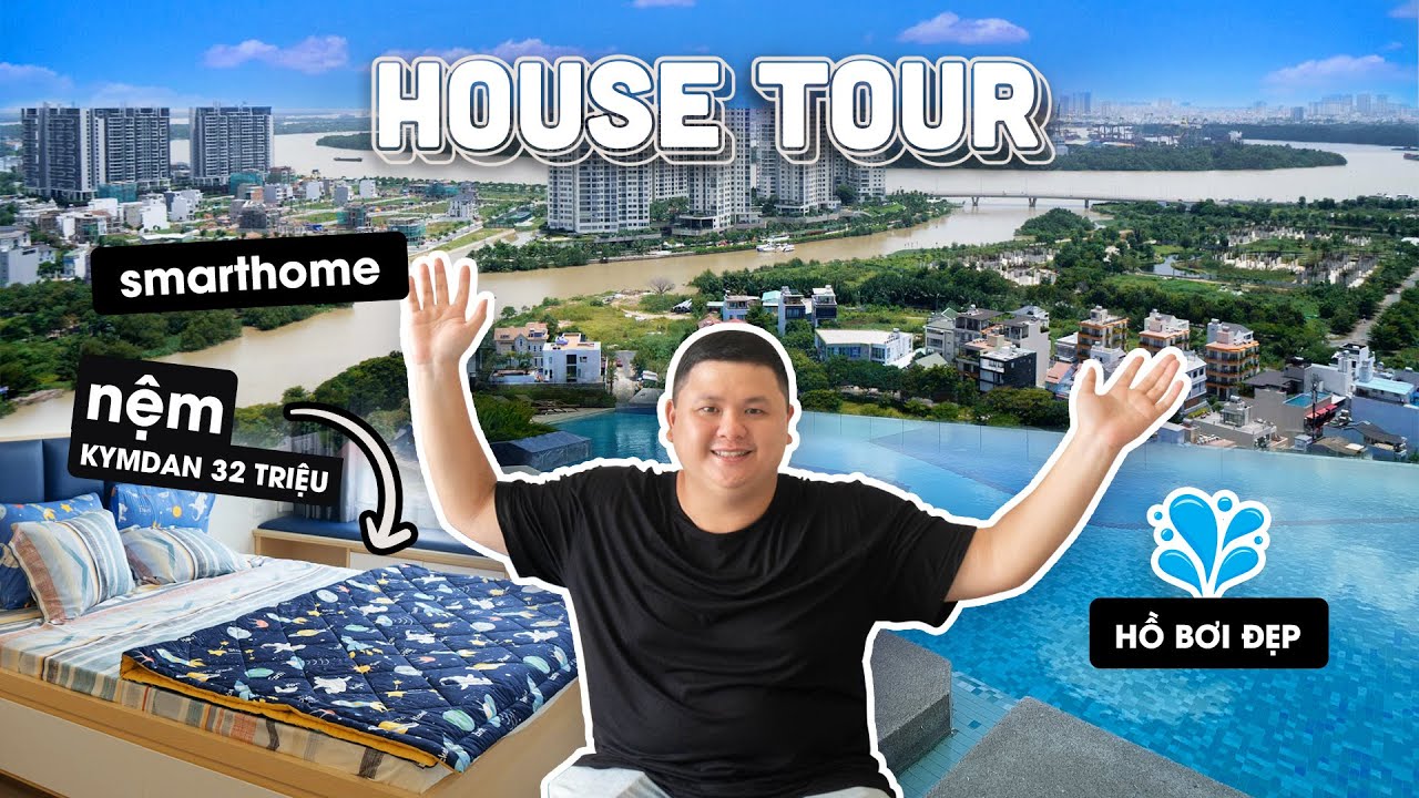 House tour nhà mình: đồ smarthome + đồ ngu home, nệm Kymdan xịn, hồ bơi đẹp, view đã