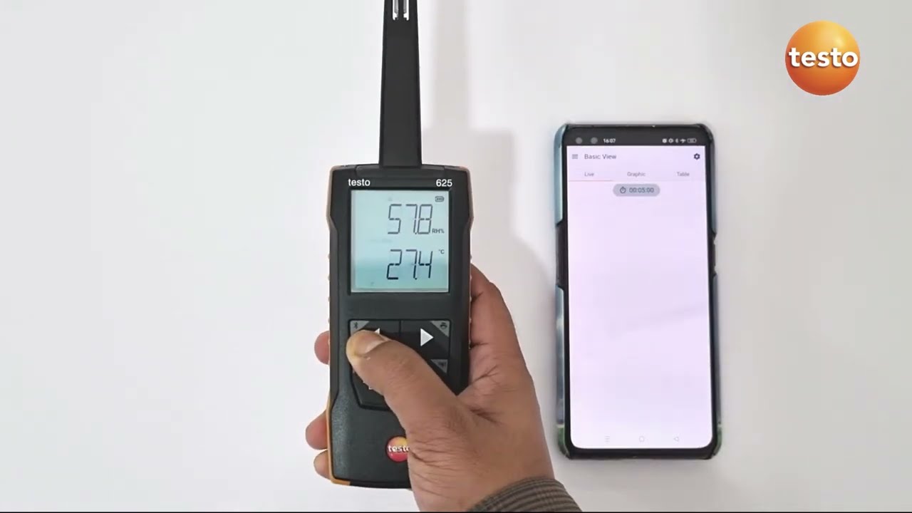 testo 625 | Testo Digital Thermohygrometer | Smart App connectivity