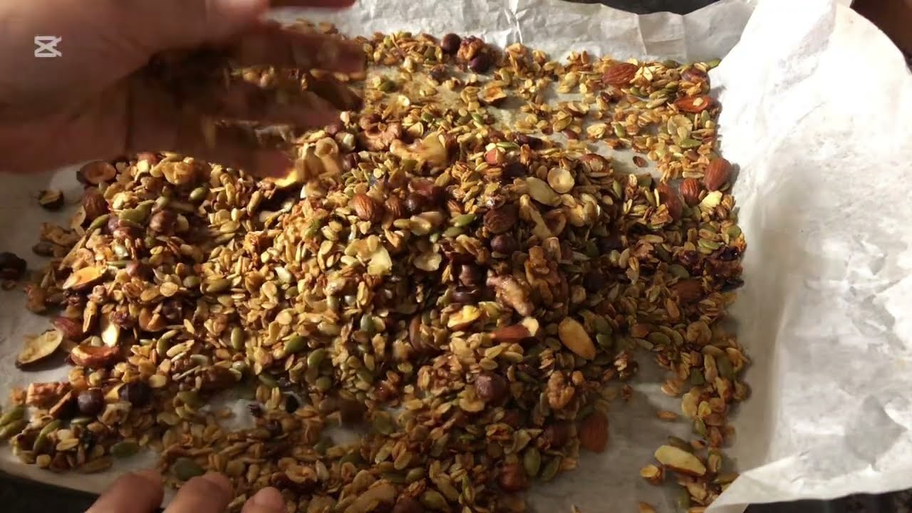 وصفة صحية كرانولا بالشوفان والمكسرا￼￼￼￼ت 🇲🇦💕