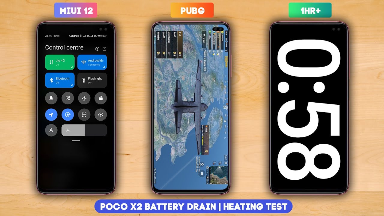 POCO X2 PUBG Battery Drain Test & Heating Test After MIUI 12 Update 🔥🔥