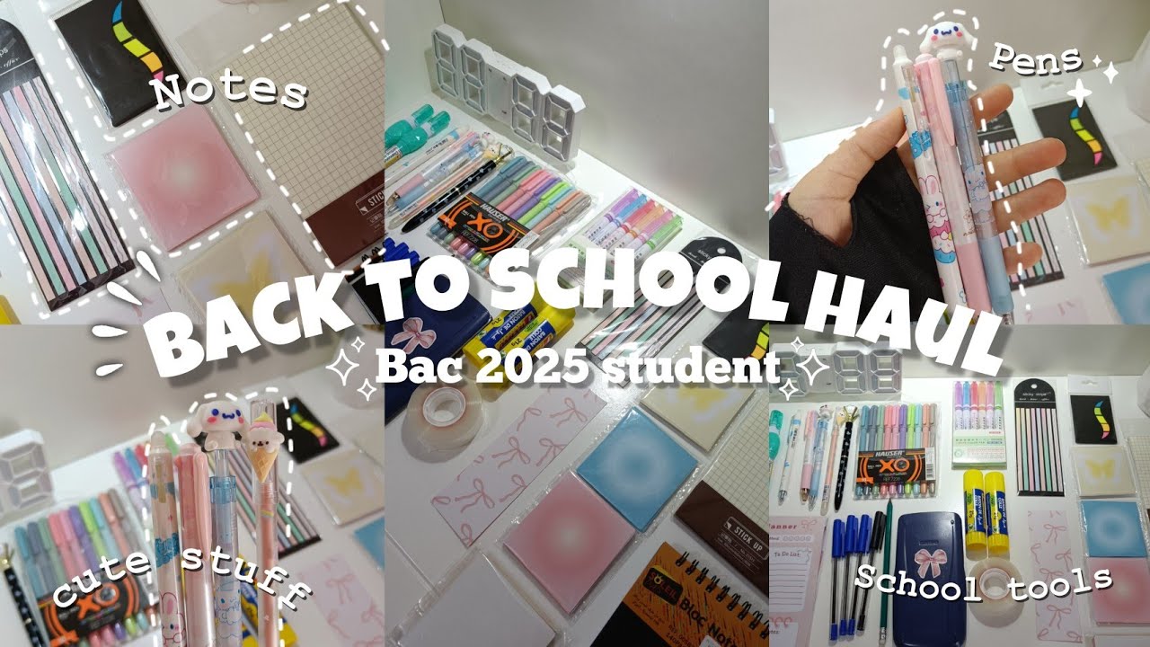 مشترياتي للمدرسة كطالبة بكالوريا 2025💕📒(تسوق الاغراض🛍️🛒،جولة في الادوات📓)
