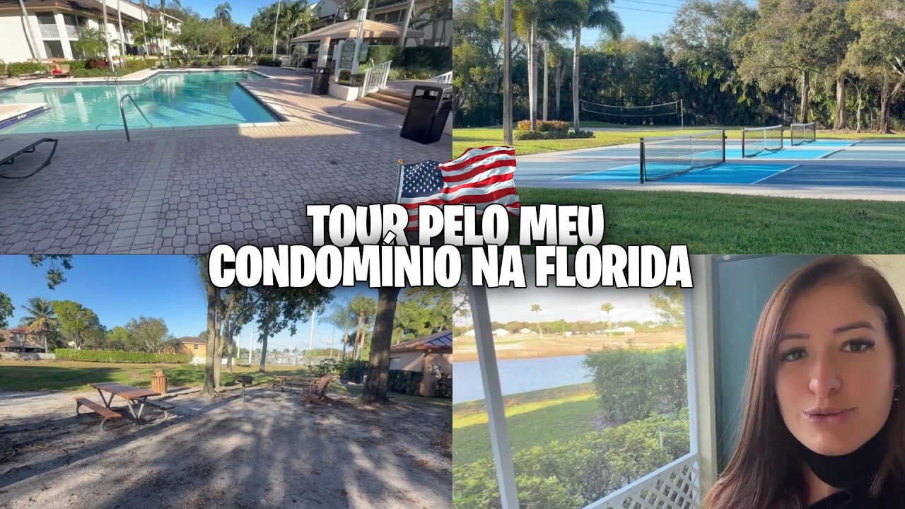 MINHA REALIDADE NA FLÓRIDA 🐶💖 Morando sozinha nos (Tour pelo condomínio)