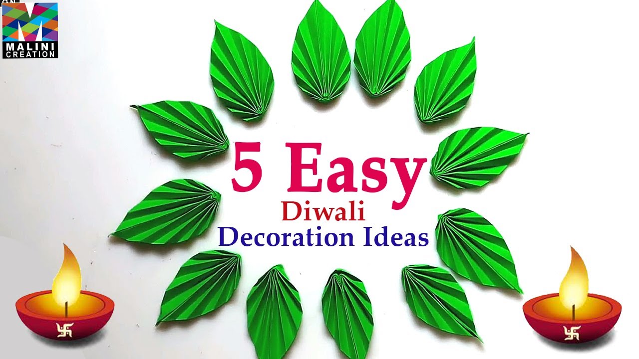 5 Easy ideas for diwali decoration / 5 unique Diwali Decoration Ideas At Home