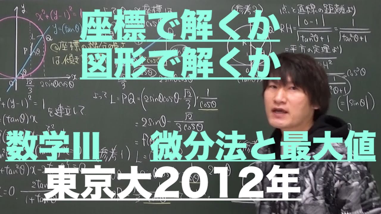 微分法の応用６：微分法と最大最小②《東京大2012年》