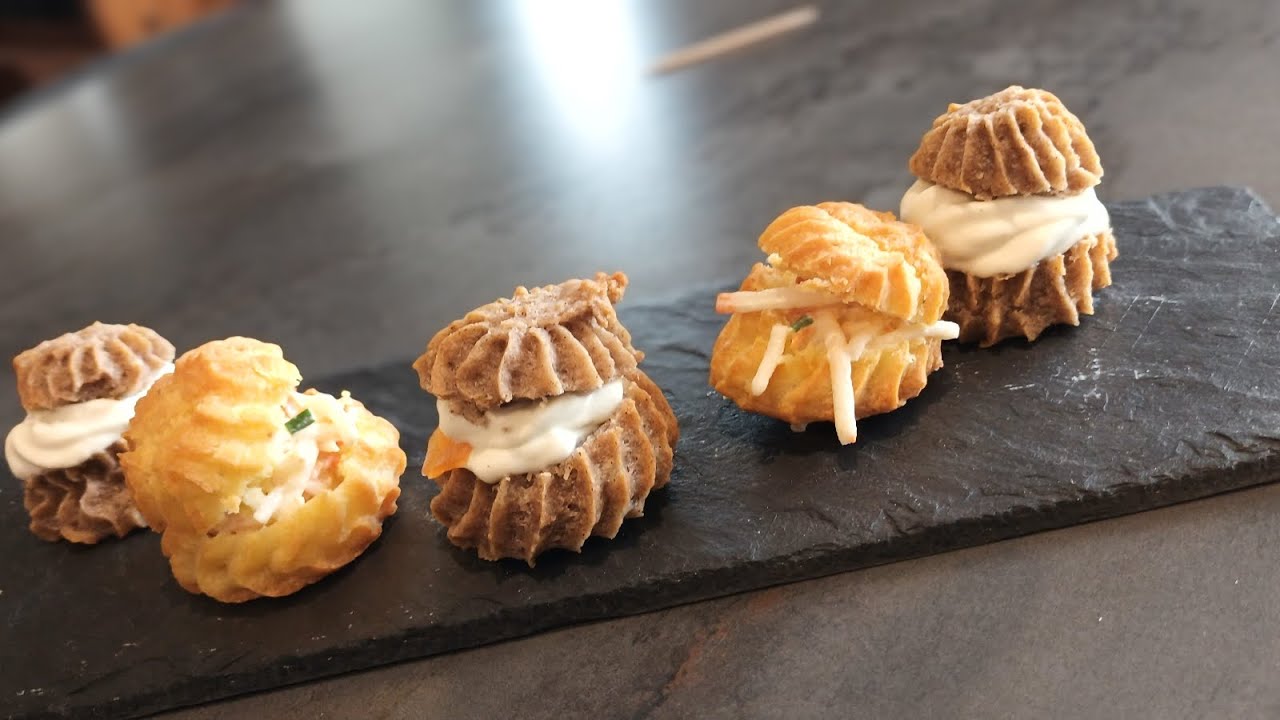 Chou sarazzin crabe( sans gluten) et chou roquefort truite fumée