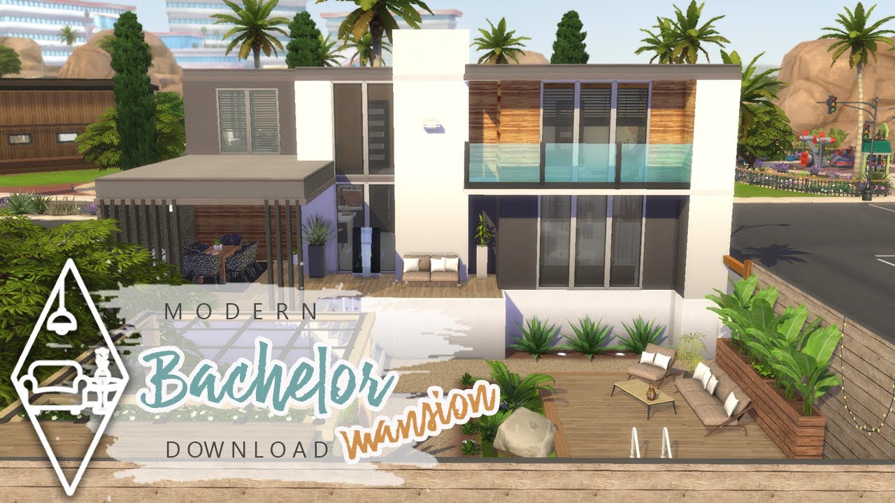MODERN BACHELOR MANSION | +CC | The Sims 4 | Stop Motion Build