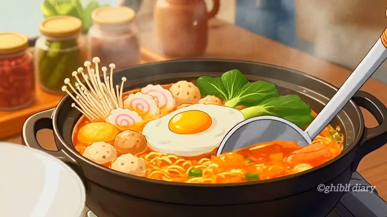 A cozy rainy day | ghibli days | ghibli cooking ASMR #ghibli #cozy #asthetic #rainyday #relaxing 