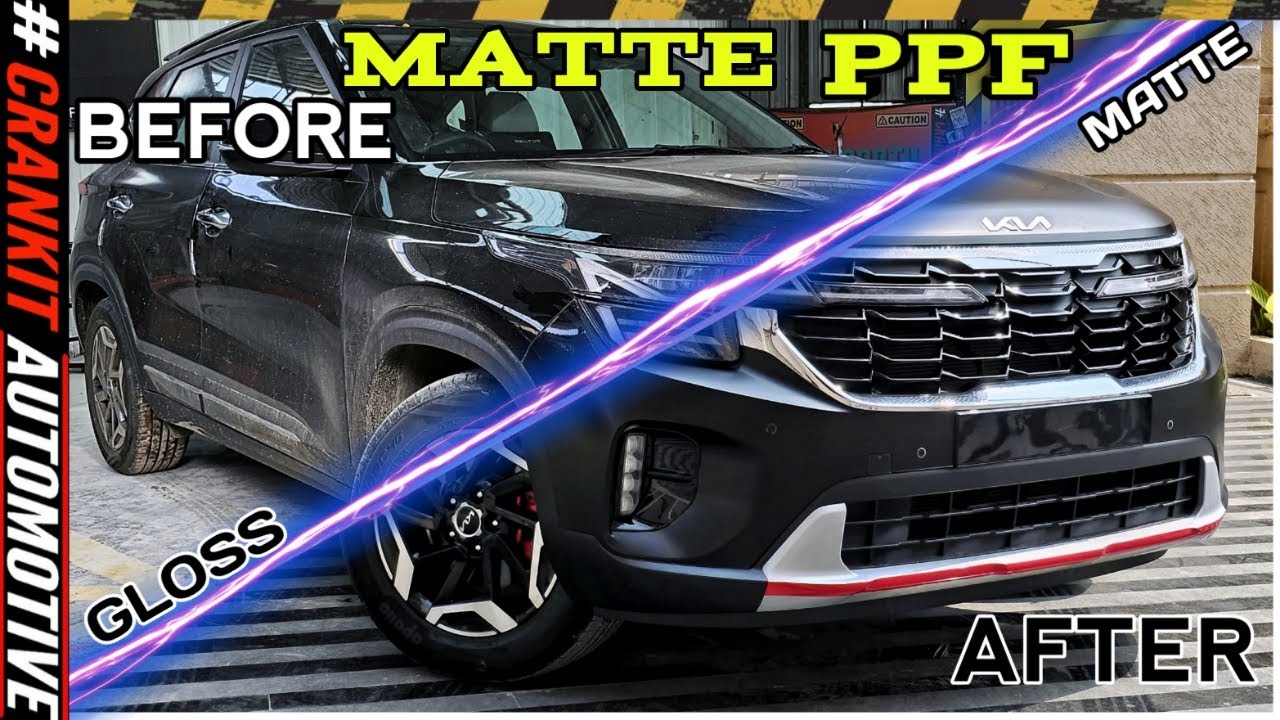 Matte PPF on Black Kia Seltos in Pune | Matte PPF on Gloss Paint Car | Best Matte PPF in Pune
