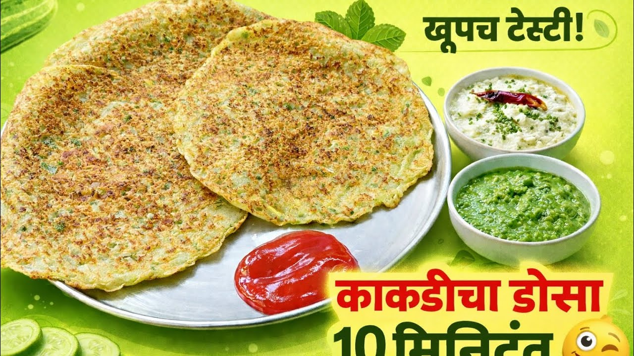 काकडी डोसा / फरमेंटेशनची अजिबात गरज नाही १० मिनिटात बनवा कुरकुरीत  डोसा