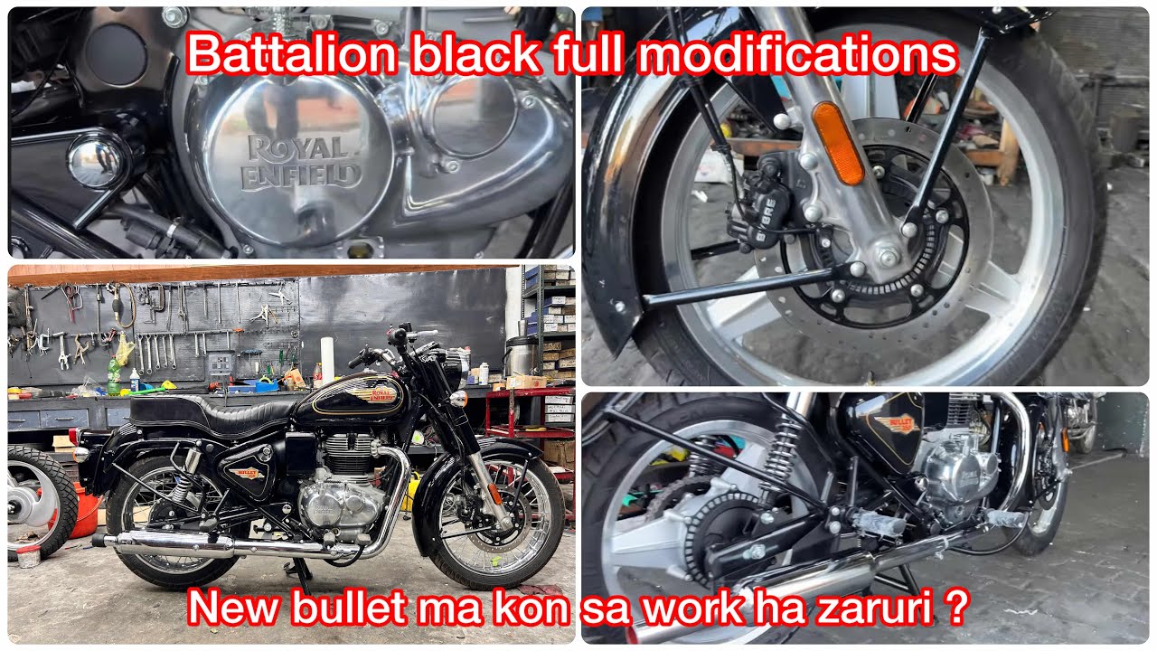 ￼ new bullet 2025 Battalion Black full modifications work ✨🌟🦅new vlog #royalenfield #rbwshop #vlogs