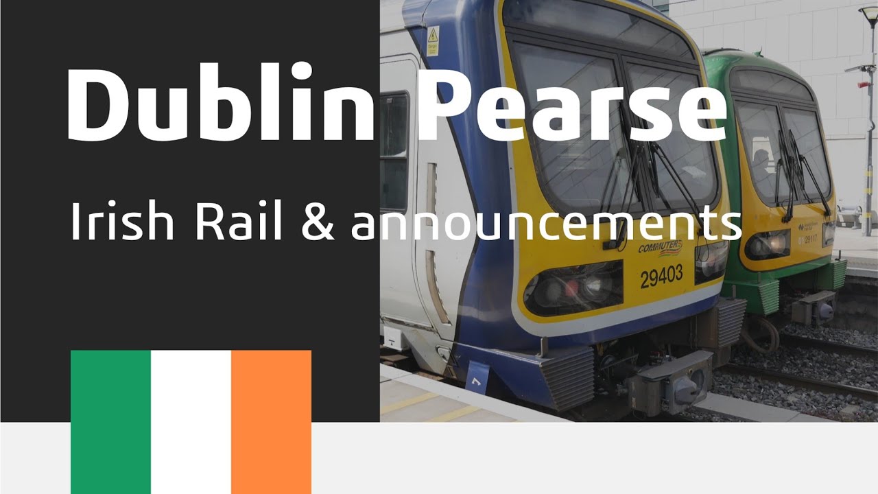 Irish Rail Dart, Commuter & Intercity services & PIS testing at Dublin Pearse 4K