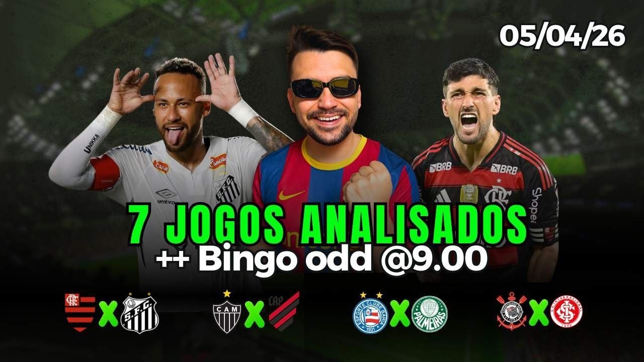 PALPITES E APOSTAS DE FUTEBOL PARA HOJE 05 04 2026 + BILHETE PRONTO (DOMINGO)