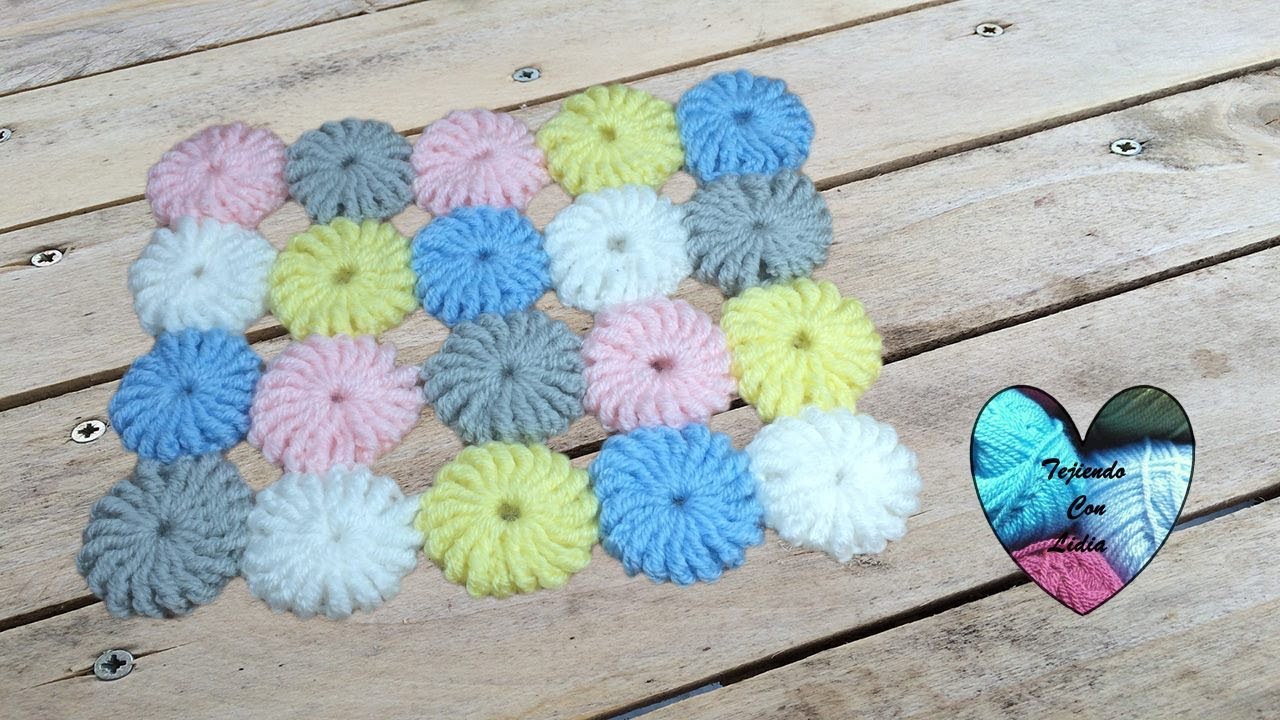 Flores pastillas crochet para mantas alfombras y muchas cosas más!!