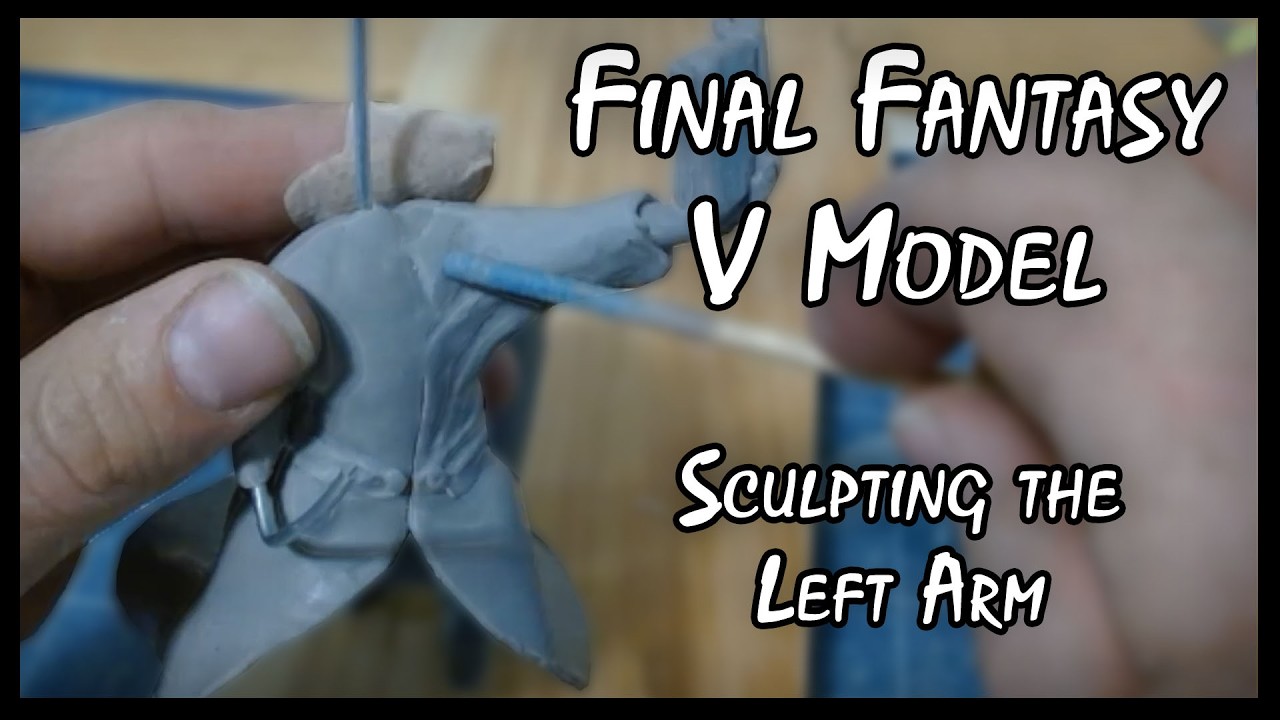 Fial Fantasy V Model Part 38 - Sculpting the Left Arm with Book