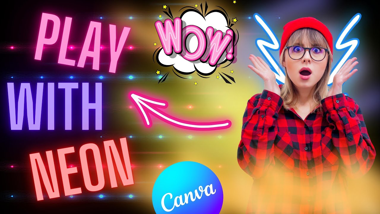 NEON light effect in Canva | Glowing Effects Tutorial😍😍😍