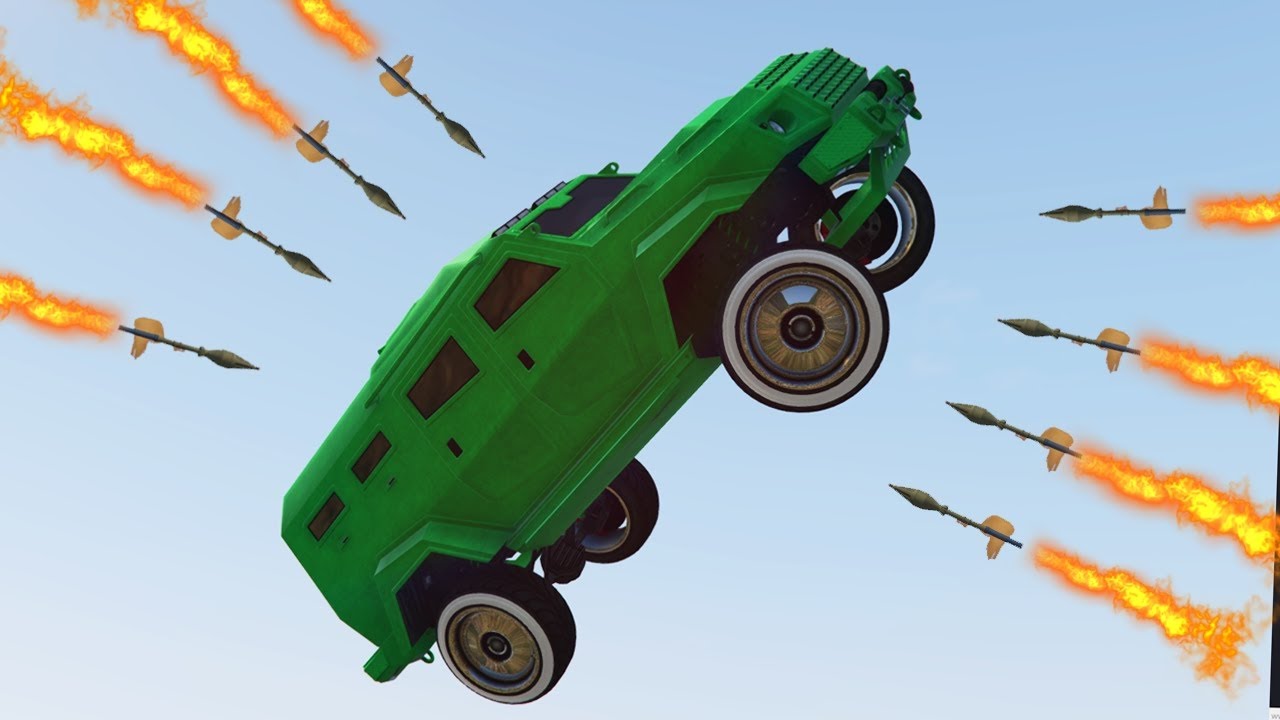 قراند 5 : السيارات الطائرة ضد صواريخ آر بي جي !!