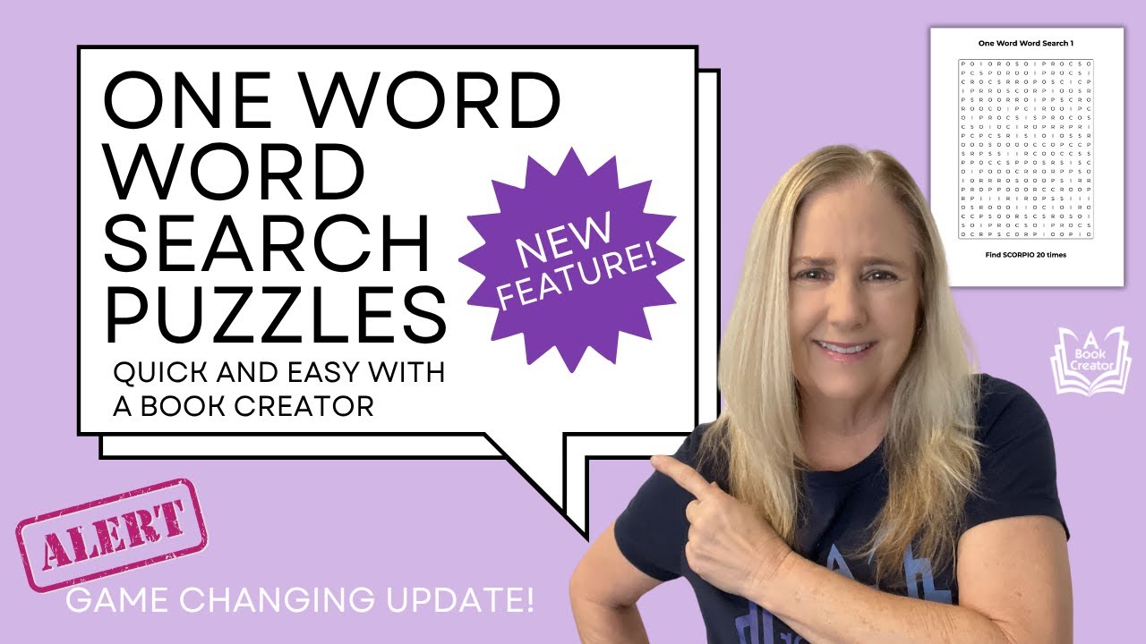 New One Word Word Search Feature: Add the Word Multiple Times! | A Book Creator Update