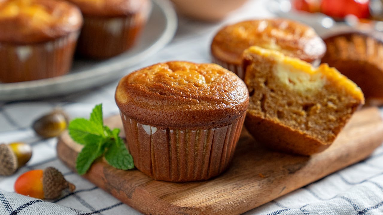 Briose cu dovleac 🎃 si crema de branza 🧁 foarte pufoase si aromate 😍