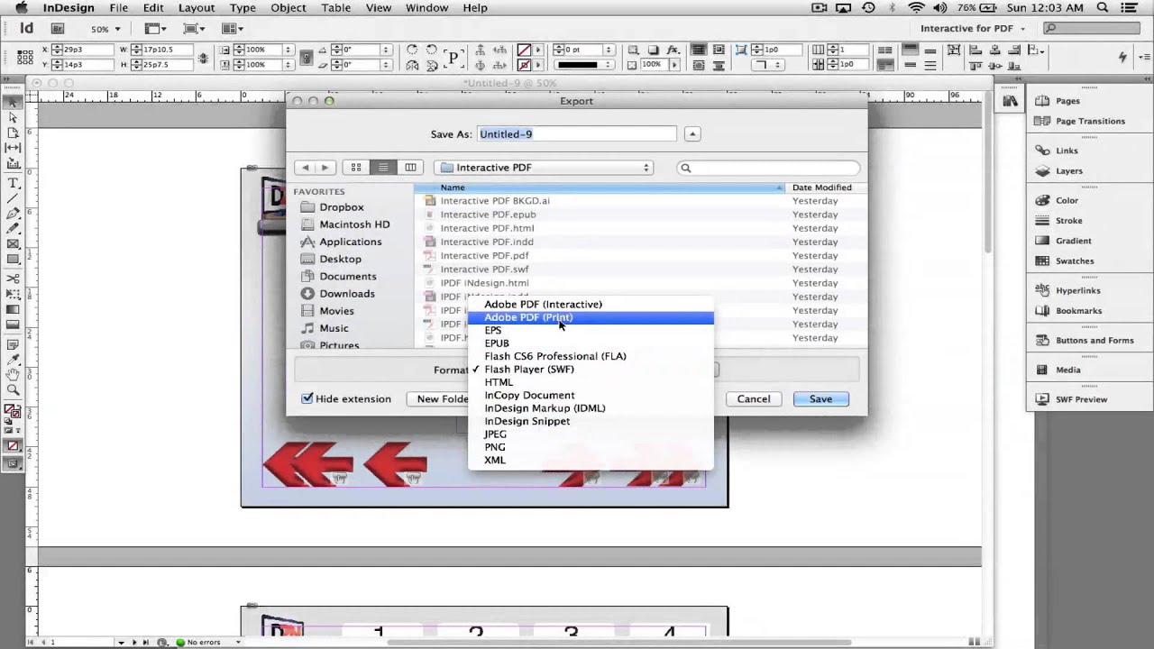 Make an interactive PDF and SWF in InDesign CS6