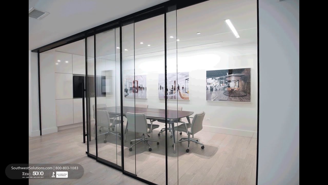 Sliding Glass Wall and Pocket Door Office System