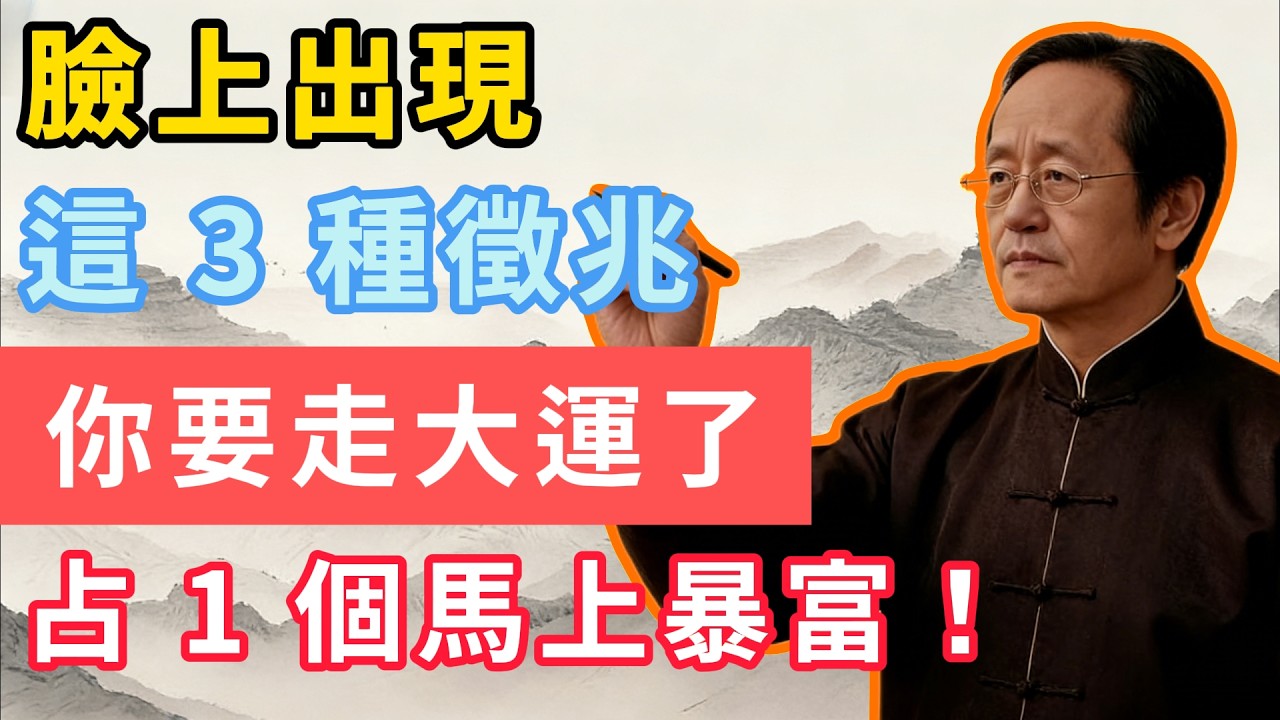 臉上出現，這 3 種徵兆，你要走大運了，占 1 個馬上暴富！